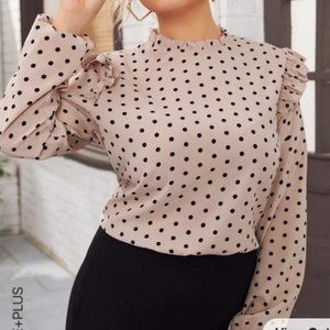 Polka Dot Frill Blouse